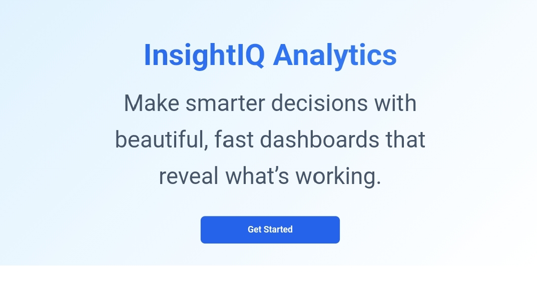 InsightIQ Analytics Landing Page